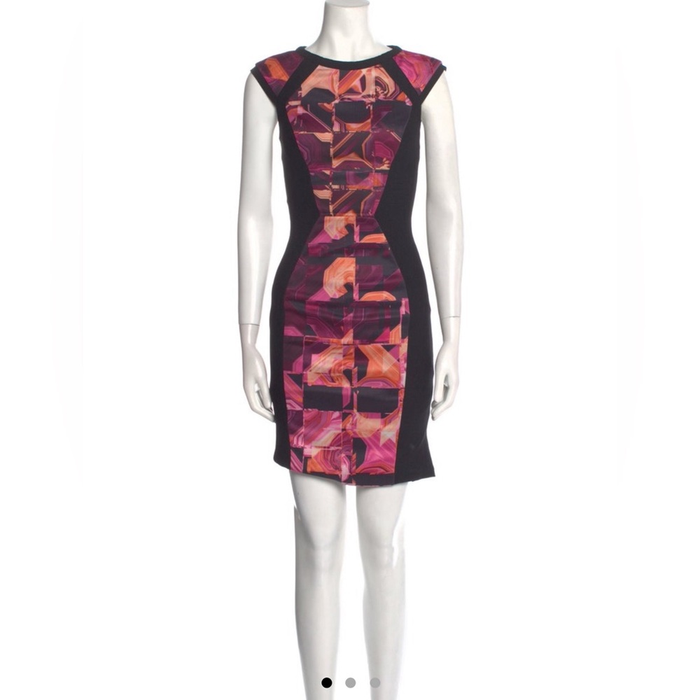 TED BAKER LONDON $325 Jasmaii Geometric Print Midi Dress Sz. 0/US Sz. 2 BNWOT